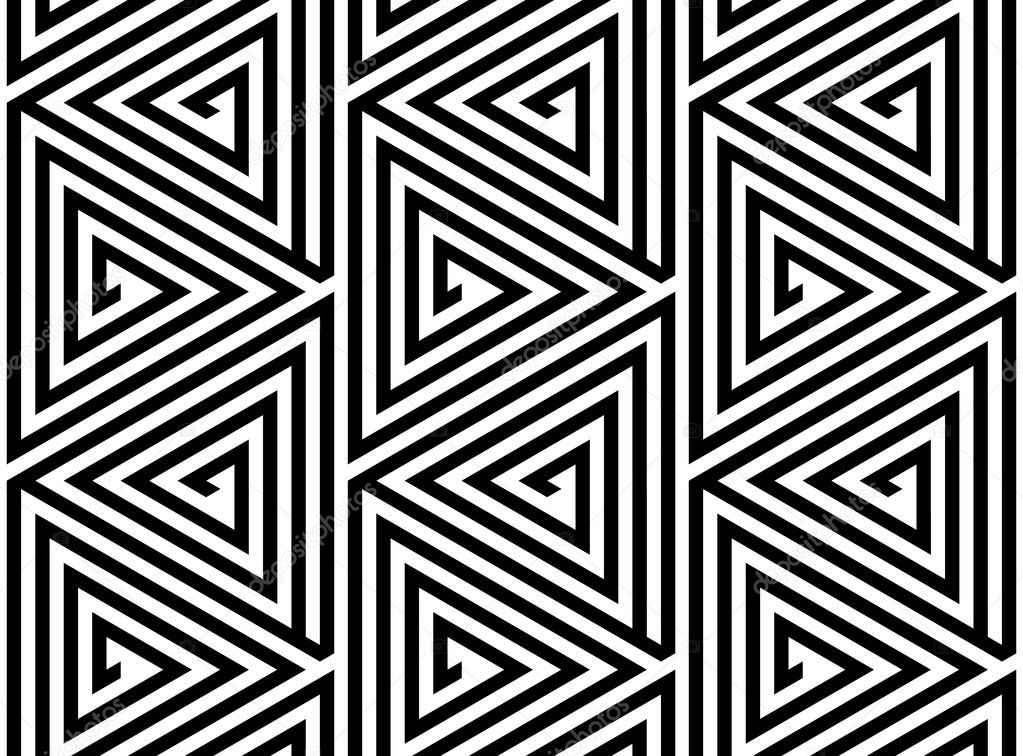 Triangles, Black and White Abstract Seamless Geometric Pattern,