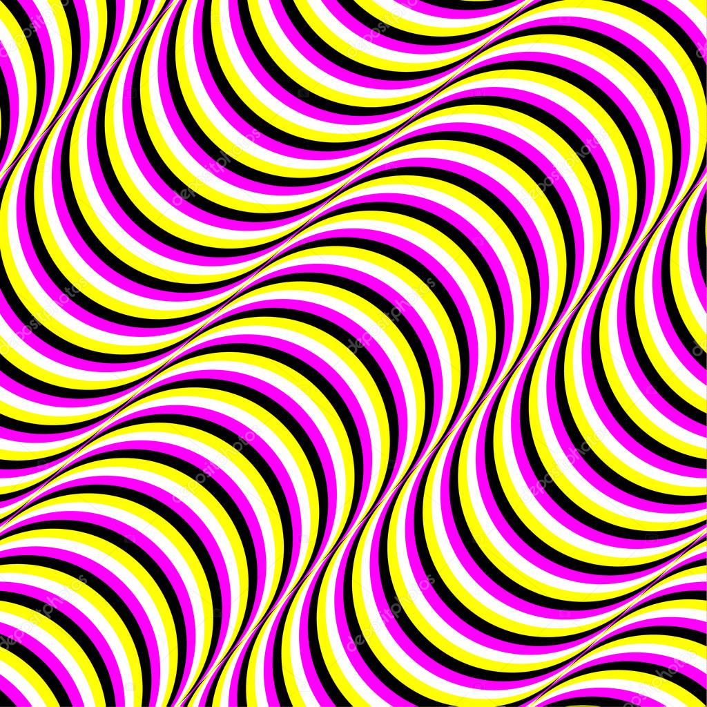 Moving Stripes Optical Illusion, Abstract Vector Seamless Patter