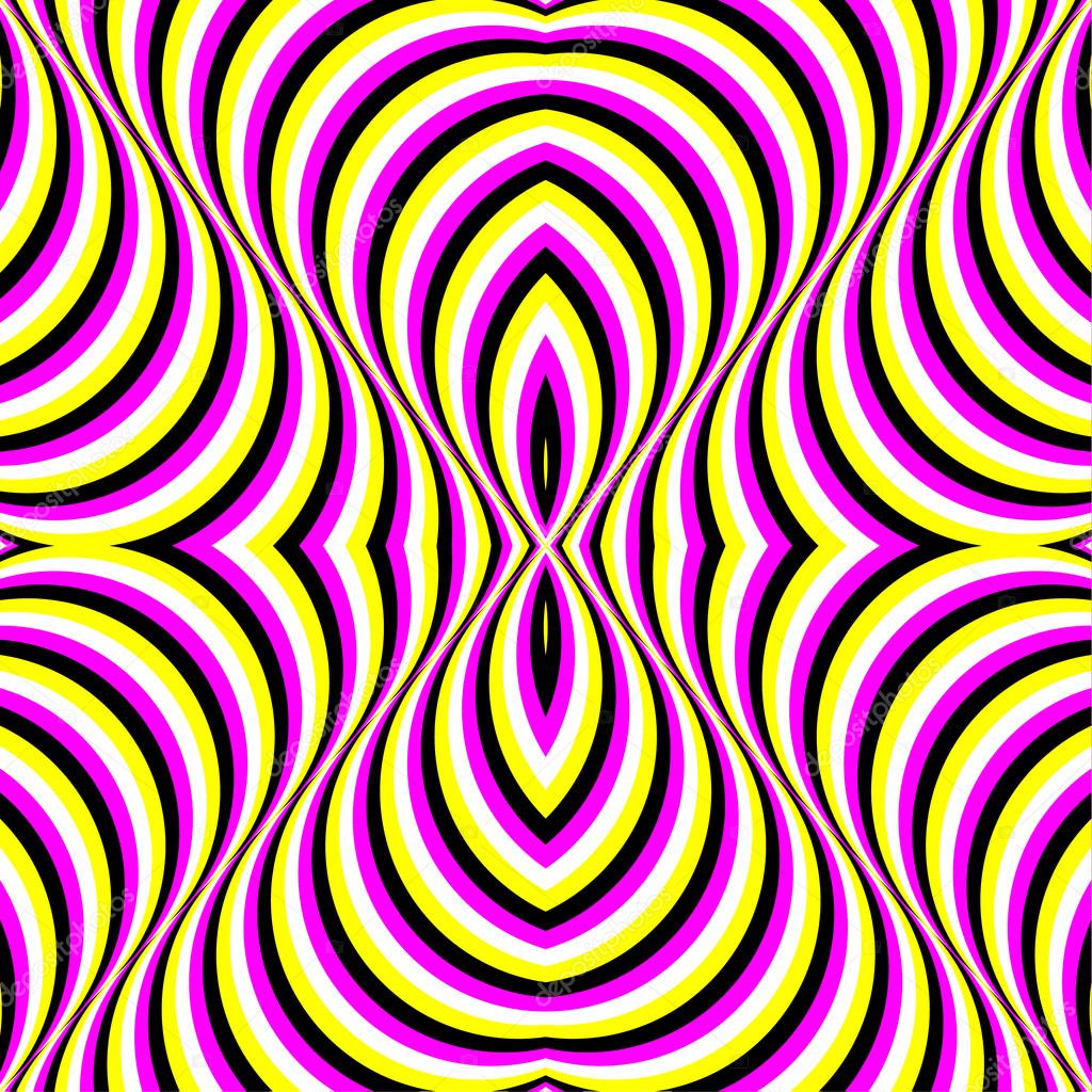 Moving Stripes Optical Illusion, Abstract Vector Seamless Patter
