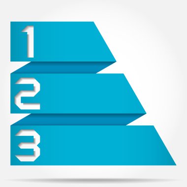 3d origami stil numaralı banner şablon üçgen dayalı, vektör