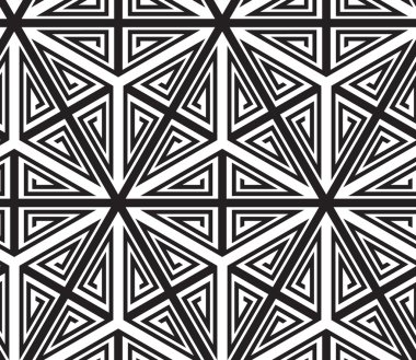 üçgenler, siyah ve beyaz soyut kesintisiz geometrik desen, 