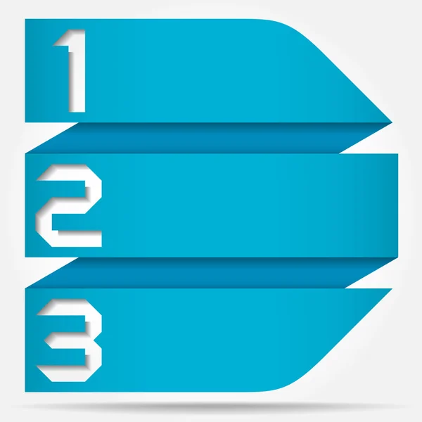Modello di banner a freccia numerato in stile origami 3d, Illustra vettoriale — Vettoriale Stock