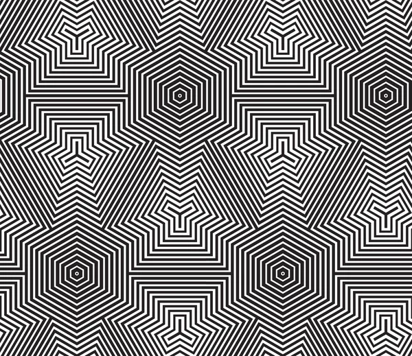 Conception d'art d'op noir et blanc, motif vectoriel sans couture Backgroun — Image vectorielle
