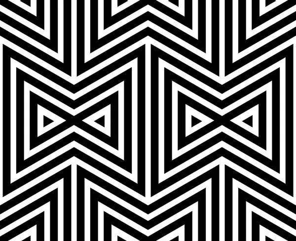 Trianglar, svarta och vita abstrakta sömlösa geometriska mönster, — Stock vektor