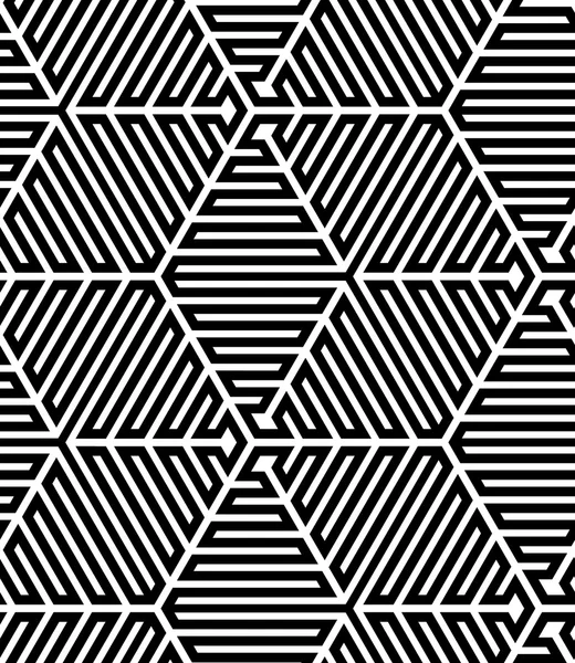 Zwart-wit op-art design, vector naadloze patroon pagina — Stockvector