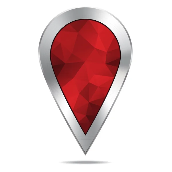 Mappa argento Posizione Icona puntatore di diamanti, progettazione poligonale. Vect — Vettoriale Stock