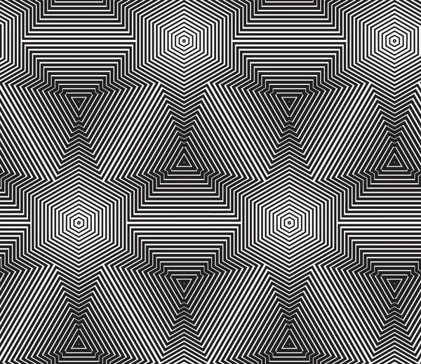 Zwart-wit op-art design, vector naadloze patroon pagina Rechtenvrije Stockillustraties