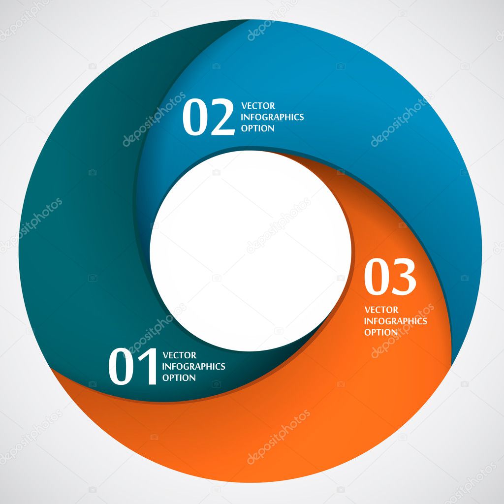 Abstract Paper Circle Shape, Infografics Template, Vector Illust