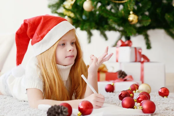 Portrait of girl in red hats