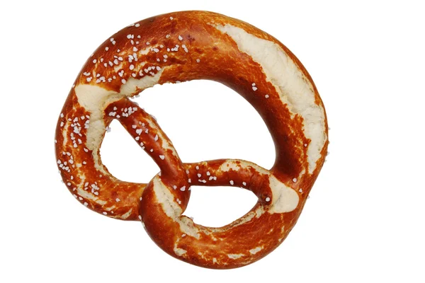 Pretzel bávaro isolado em um fundo branco — Fotografia de Stock