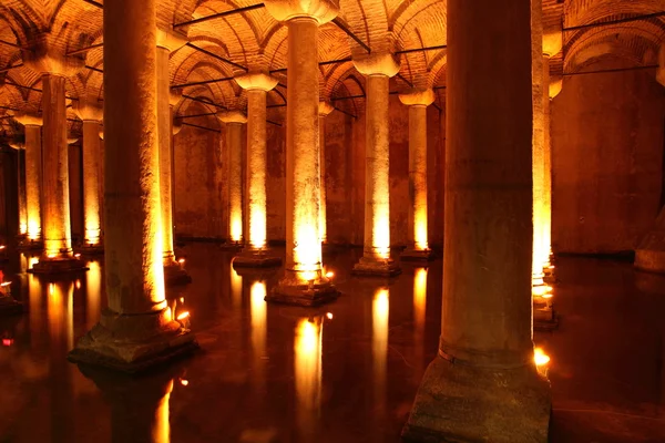 Basilica Cistern underground, Istanbul, Turkey Royalty Free Stock Images