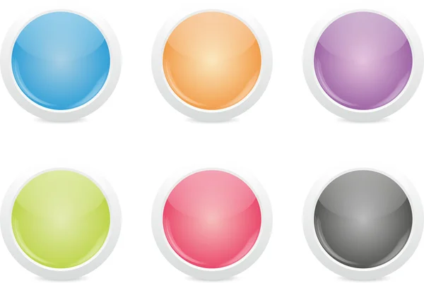 Shiny Buttons Set - Round — Stock Vector