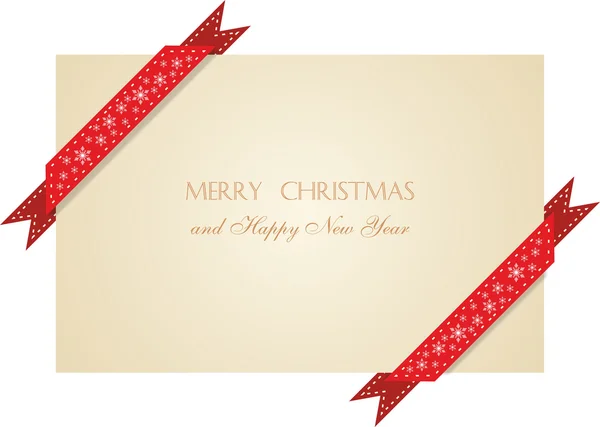 Χριστούγεννα ευχετήρια κάρτα με κορδέλες — Διανυσματικό Αρχείο
