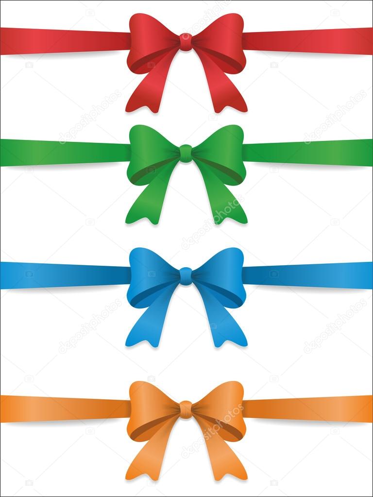Set of color bows