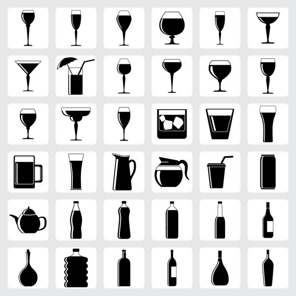 Drink glasses icons