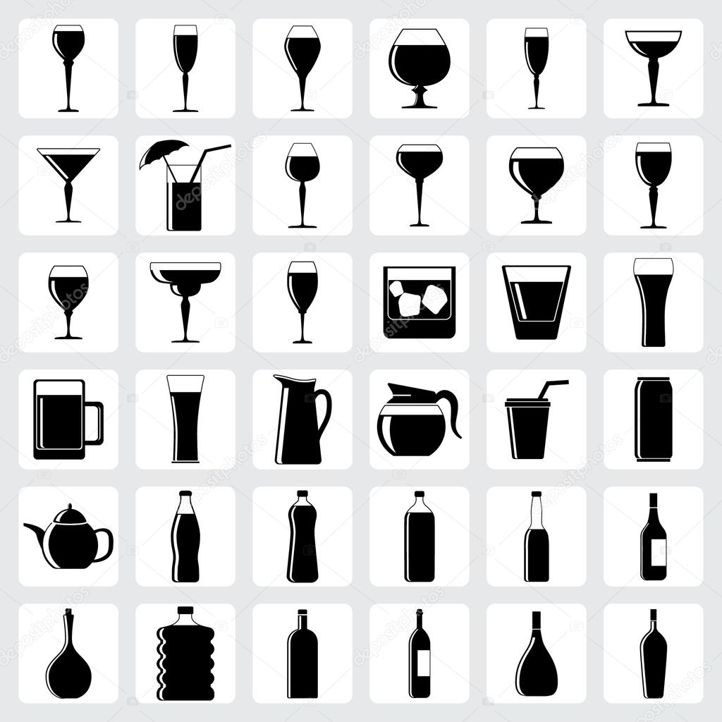 Drink glasses icons