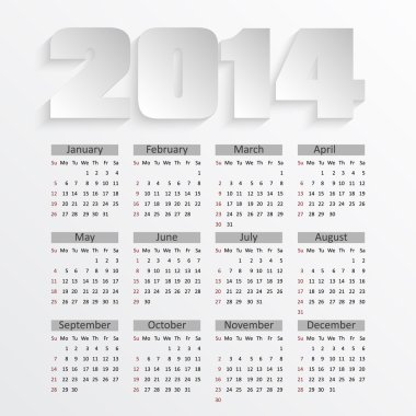 2014 için takvim