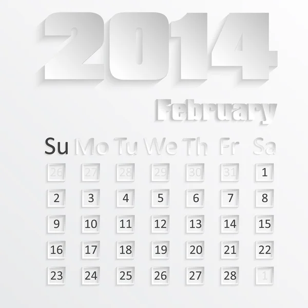 Kalendář 2014 — Stockový vektor