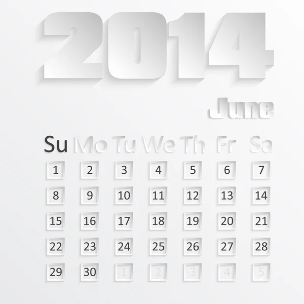 Calendário 2014 — Vetor de Stock