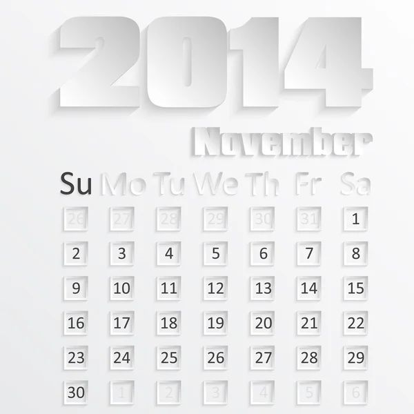 Kalender 2014 — Stockvector