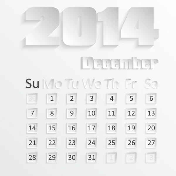 Calendário 2014 — Vetor de Stock