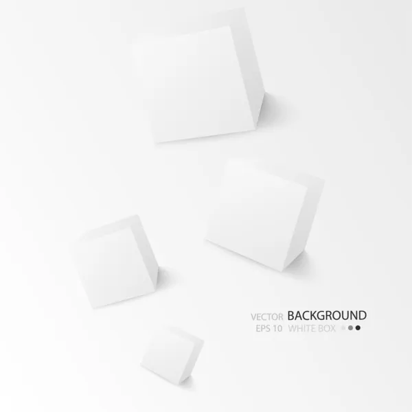 Izole beyaz zemin üzerine beyaz küp. minimalist compositi — Stok Vektör