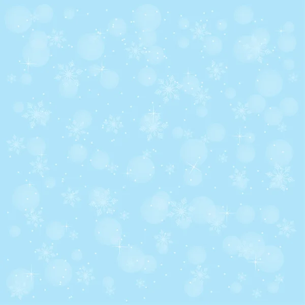 Fondo de invierno con copos de nieve — Vector de stock