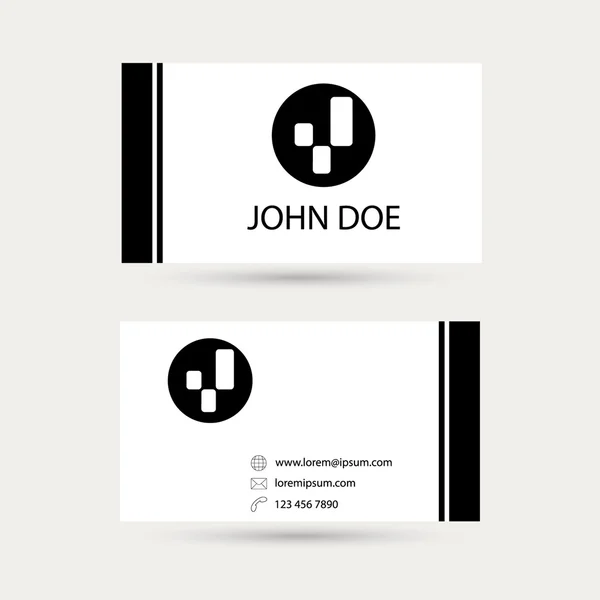 Template business cards with black icon. — Stock Vector
