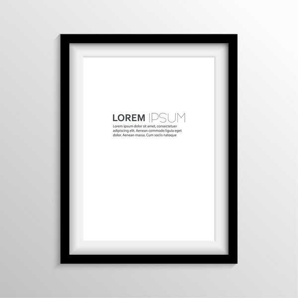 Black frame with a simple design — Stock Vector