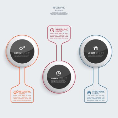 Infographic için parlak renkli plastik düğmeler