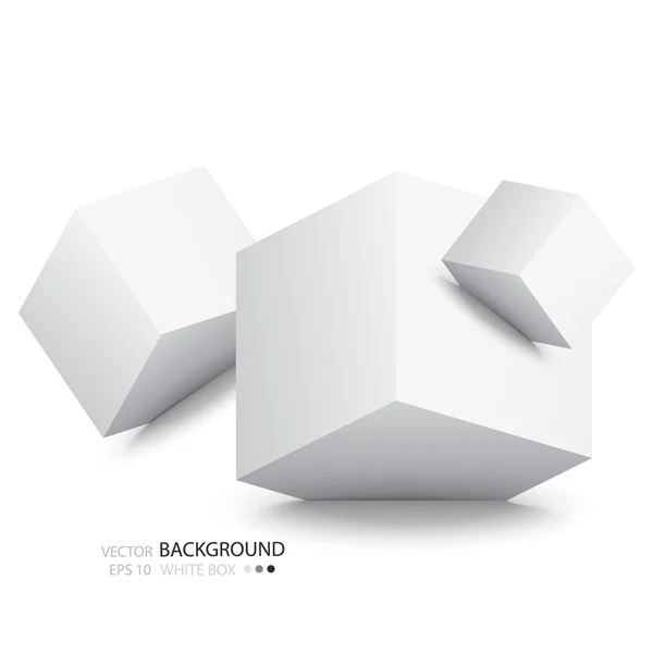 White cubes isolated on white background. — Stock Vector