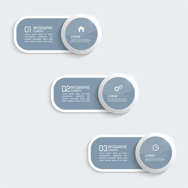 Infographic için parlak plastik düğmeler — Stok Vektör