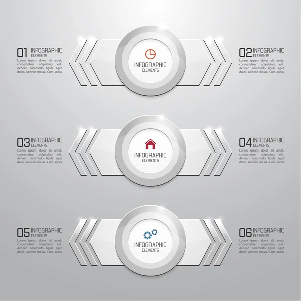 Kolorowe plastikowe przyciski infographic — Wektor stockowy