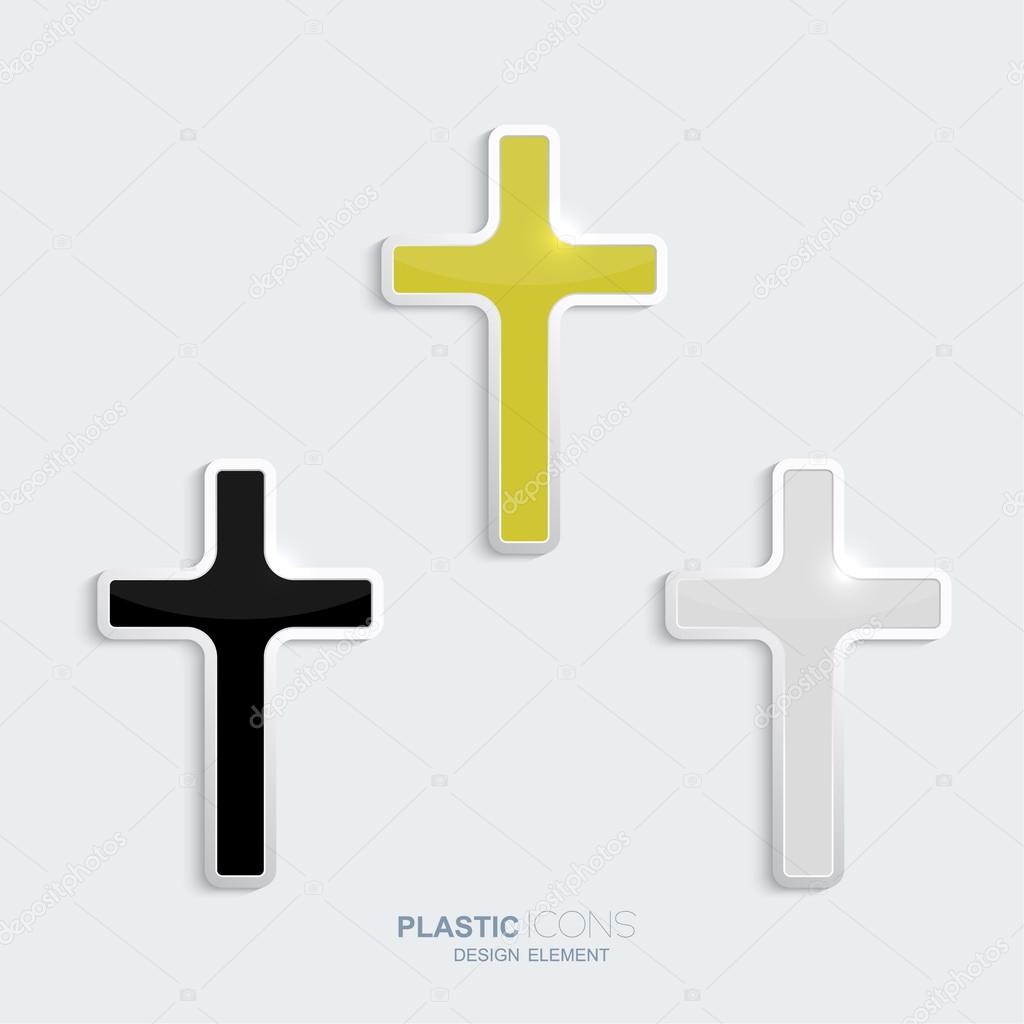Set of crosses in a plastic style