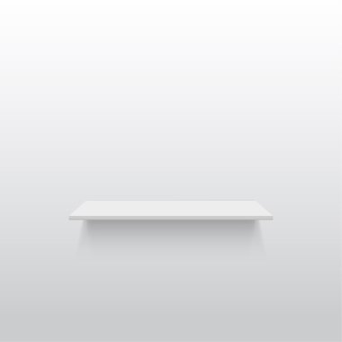 gri bir duvar boş beyaz raf 