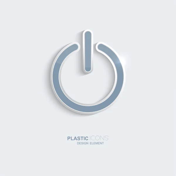 Plast ikonen makt symbol. — Stock vektor