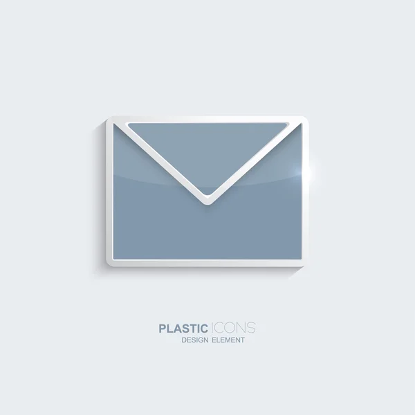Simbolo e-mail icona plastica — Vettoriale Stock