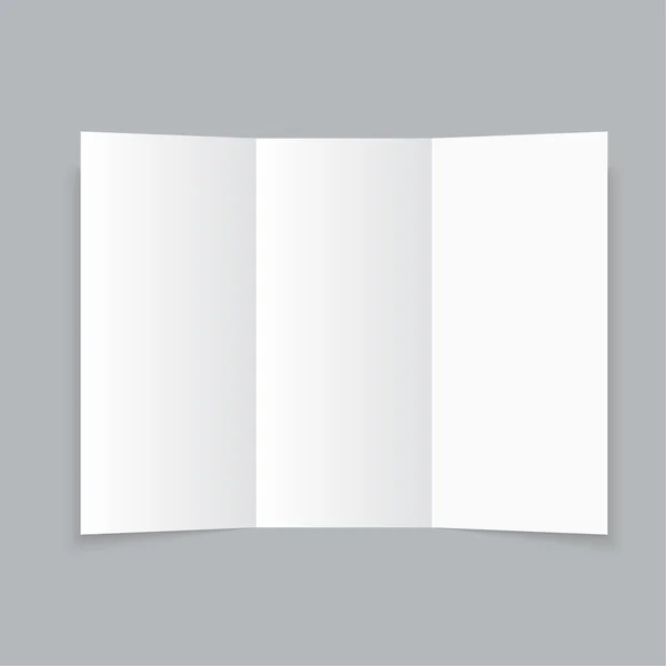 Λευκό χαρτικά: κενό τρίπτυχο φυλλάδιο χαρτί — Διανυσματικό Αρχείο