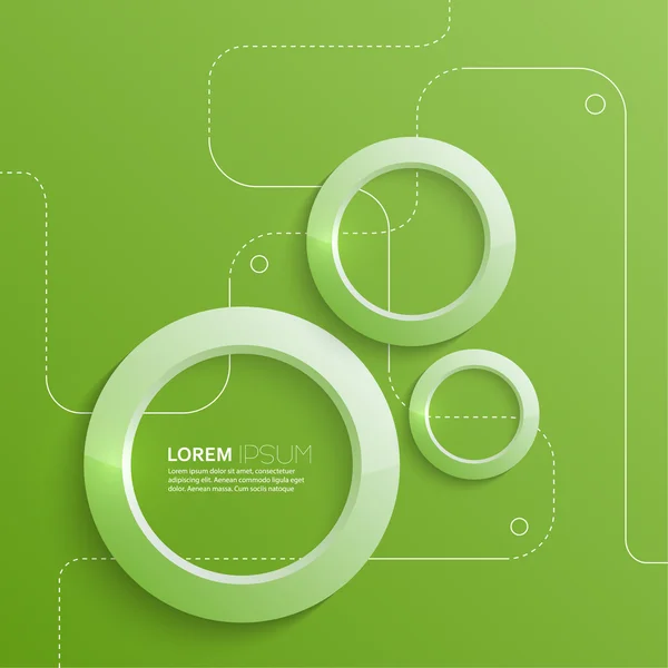 Design abstrait moderne avec anneaux lumineux 3D — Image vectorielle