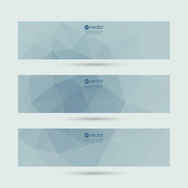Set of vector banners with triangles and geometric shapes. — Stock Vector