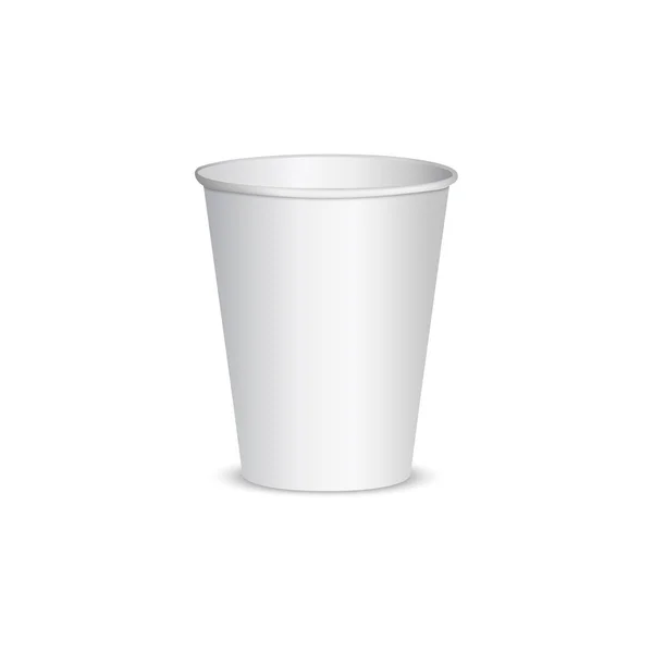 Taza de papel en blanco abierta para café . — Vector de stock