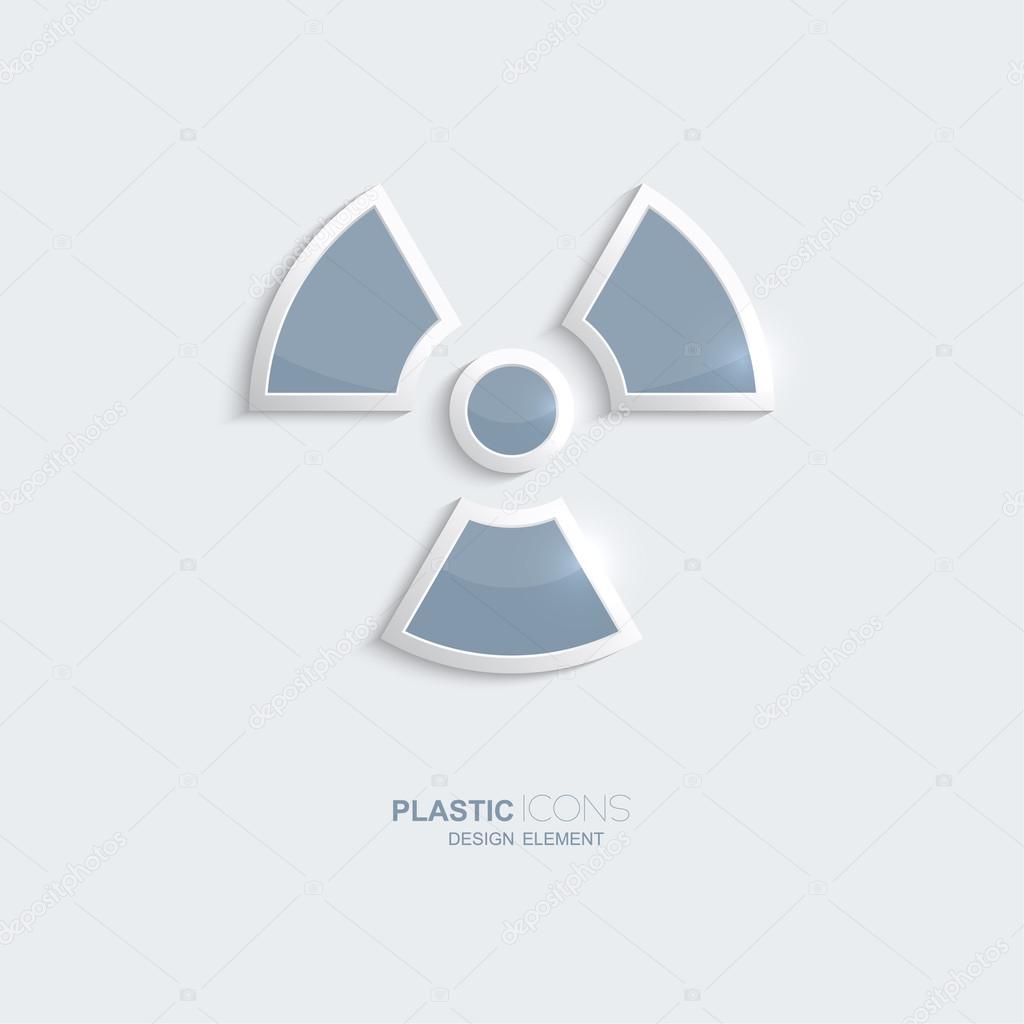 Plastic icon radiation symbol.
