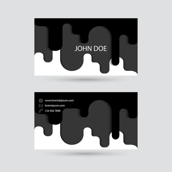 Επαγγελματική κάρτα με διαφορετικές λωρίδες μαύρο και άσπρο χαρτί ov — Διανυσματικό Αρχείο