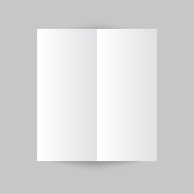Beyaz Kırtasiye: boş panelli kağıt broşürde gri adam