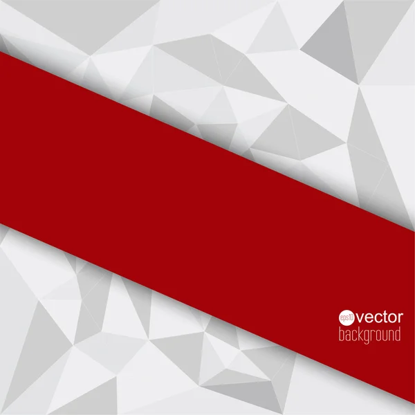 Fondo abstracto con triángulos rojos y pieza poligonal de pa — Vector de stock
