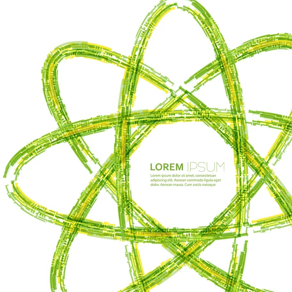 Fond abstrait d'éléments verts et jaunes . — Image vectorielle