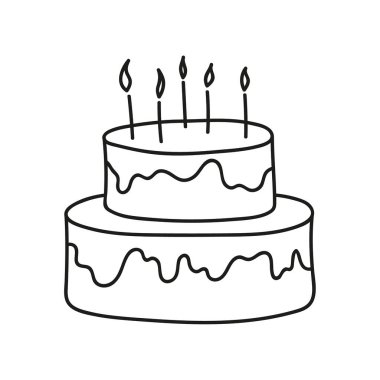 vektör doğum günü pastası