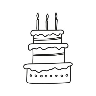 vektör doğum günü pastası
