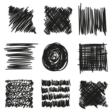 El çizilmiş karalama sembolleri kümesi