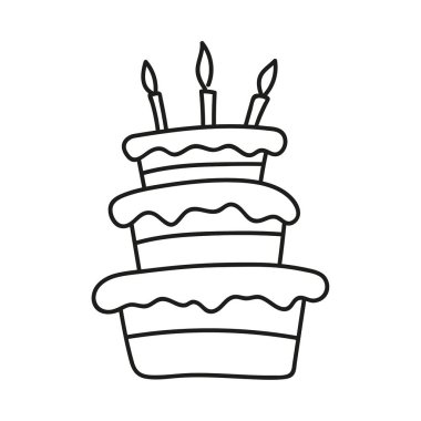 vektör doğum günü pastası